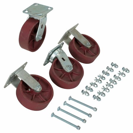 VESTIL 6"X2" DUCTILE STEEL CASTER KIT 8000# CAP, PK4 D-CK4-SC6-2HD